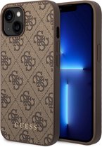 Guess 4G Back Case - Geschikt voor Apple iPhone 14 (6.1") - Bruin