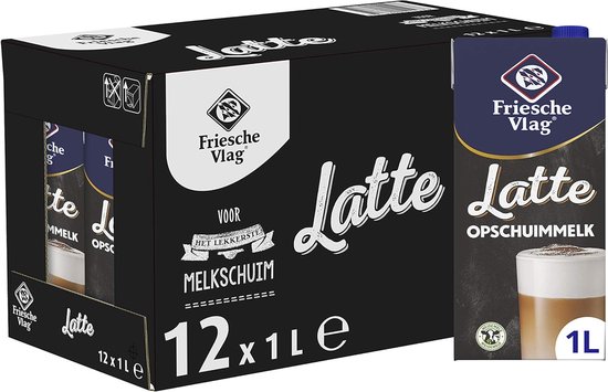 Friesche Vlag Latte Opschuimmelk Houdbaar - 12 x 1 L - Voordeelverpakking