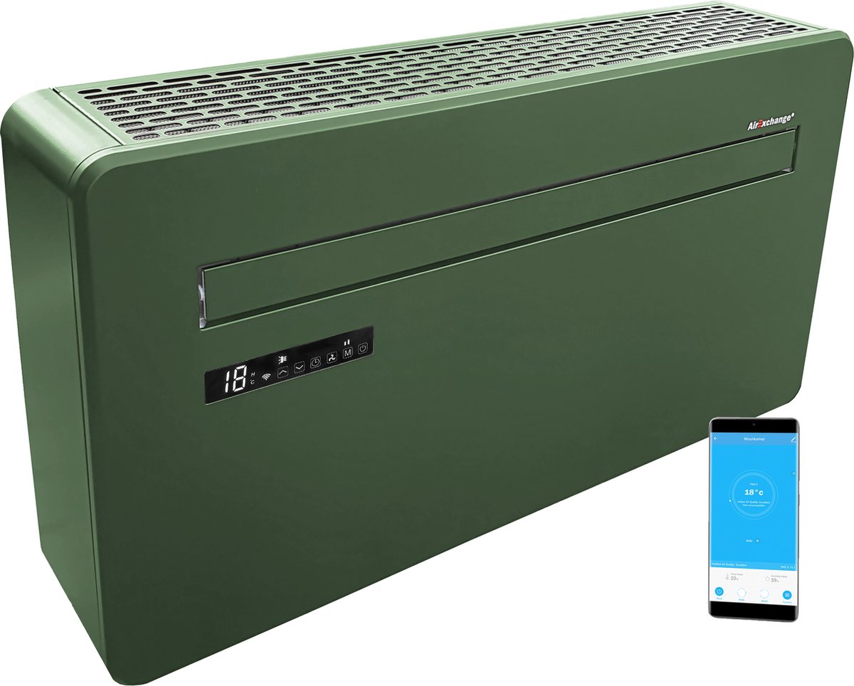 AirExchange Elements 12-R Monoblock Warmtepomp Airconditioning | Kies uw eigen kleur | Energiezuinig koelen, verwarmen, ontvochtigen en reinigen | 80m² (12.000btu)