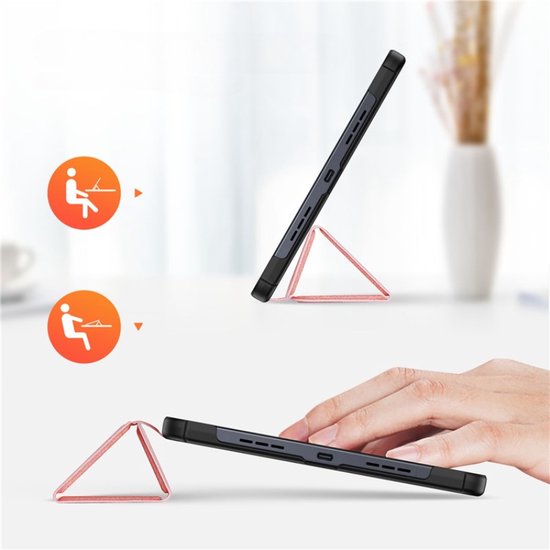 Dux Ducis - Housse de tablette adaptée à OPPO Realme Pad 2 - 11,5 pouces - Série Domo - Book Case à trois volets - Rose