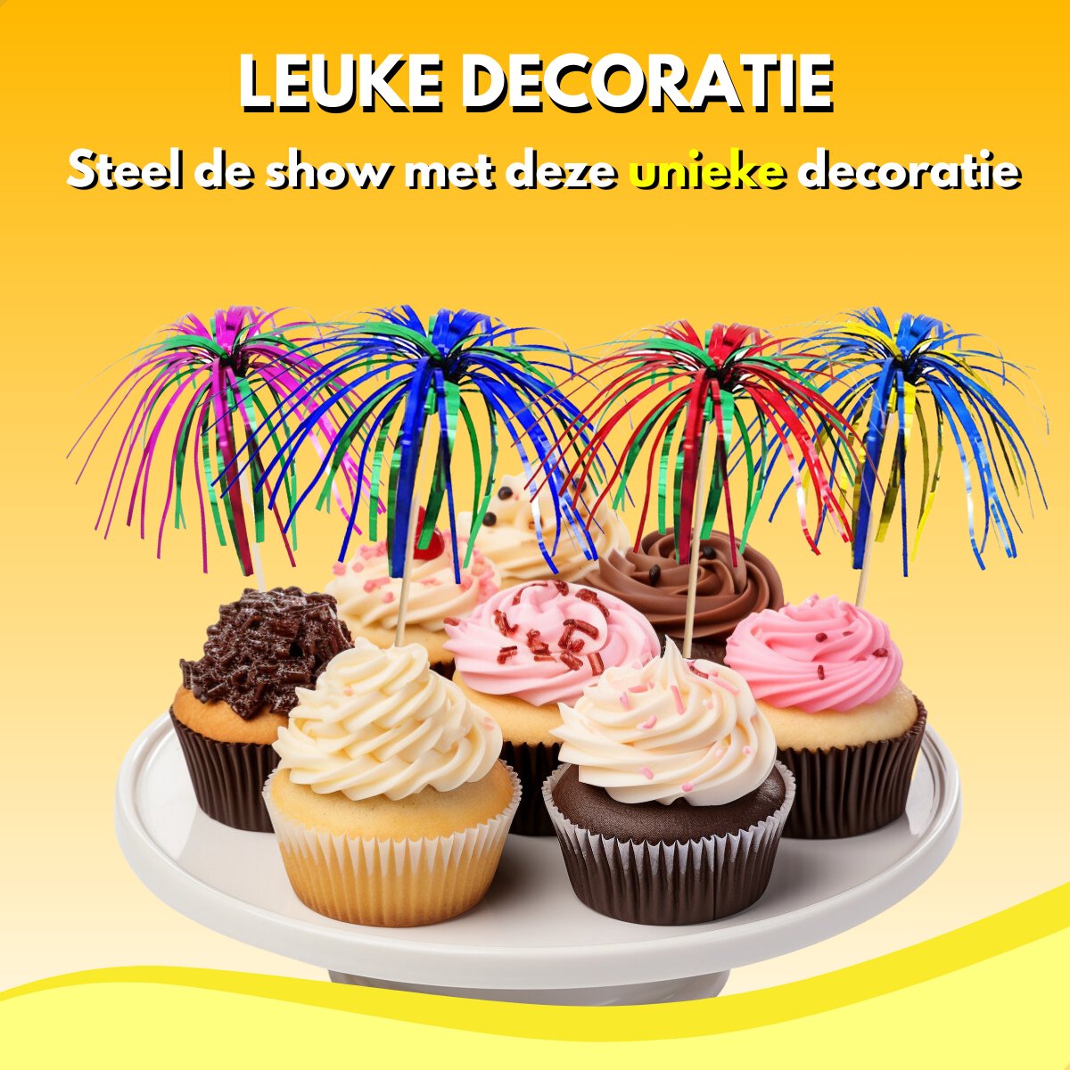 RENALUX - Vuurwerk Prikkers Dubbele Kleuren XXL Set Extra Luxe - Cocktailprikkers Herbruikbaar - Partyprikkers - Feestprikkers - Tapas Prikkers - Taartversiering - Prikkers - Sateprikkers met Versiering - 60 Stuks — cadeau in Kookcadeaus - foto 7