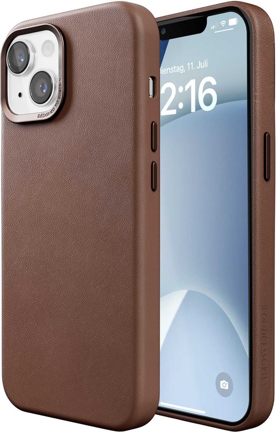 Étui en Cuir Bio MagSafe - iPhone 15 - Marron
