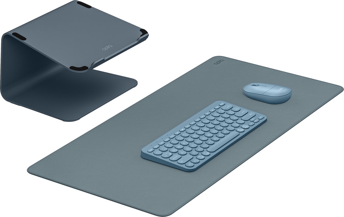 Aptiq laptop werkplek set – draadloos Bluetooth – ergonomisch – design – QWERTY – Lake Blue