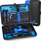 manicureset professionele nagelknipper kit pedicurekit - 18 stuks roestvrijstalen nagelverzorgingshulpmiddelen voor reizen (blauw zwart)