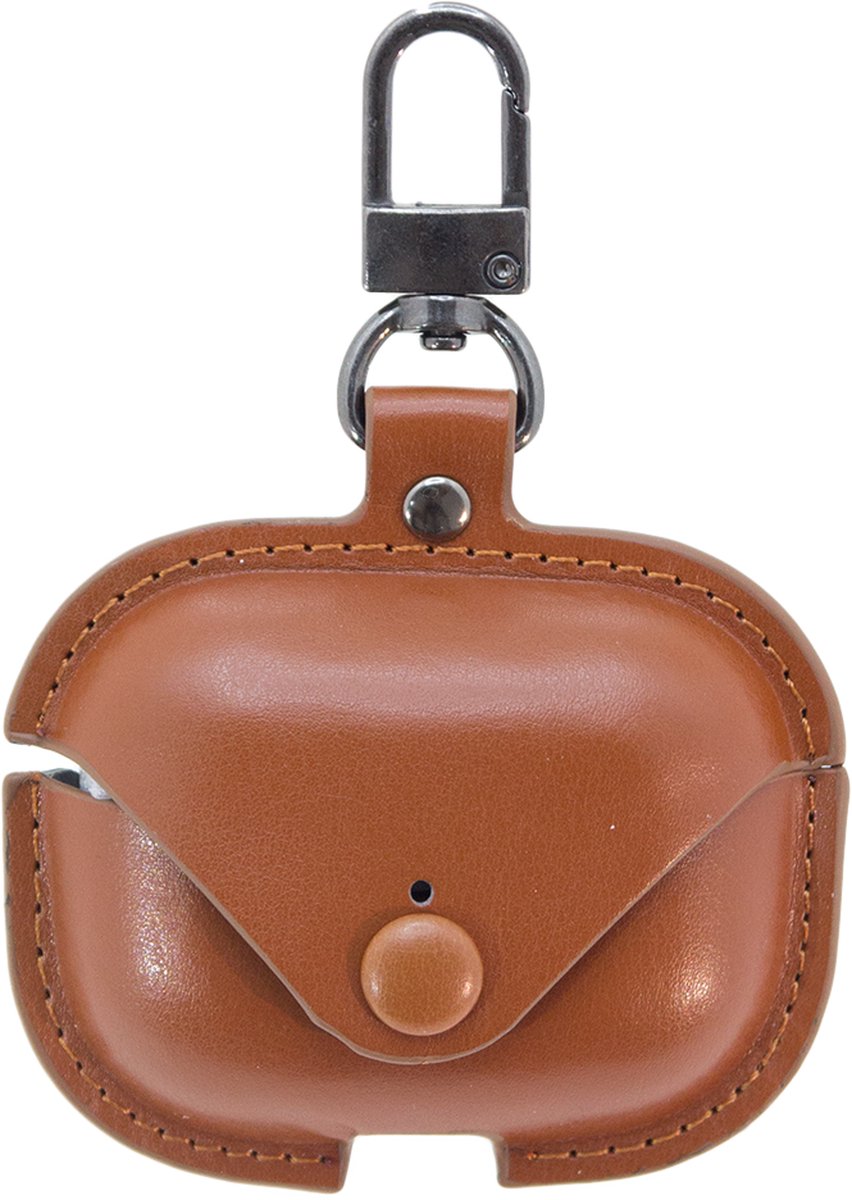 Premium Hoesje Geschikt Voor Airpods Pro Case Bruin Oplaadcase Leer