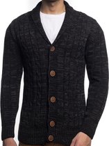 Carisma Cardigan tricoté décontracté pour hommes avec Boutons Zwart 7771 - XL