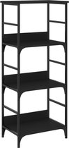 vidaXL - Boekenrek - 50x33x117,5 - cm - bewerkt - hout - zwart