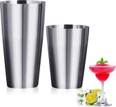 Cocktail Shaker Stainless Steel Cocktail Shaker Bar Set Boston Shaker Set Cocktail Measuring Cup 700 ml + 500 ml Capacity Shaker Cup Cocktail Set for Beginners Professional Bartender Bar