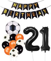 Ballon numéro 21 | Snoes Champions Voetbal Plus - Forfait Ballons | Orange et noir