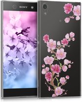 kwmobile telefoonhoesje geschikt voor Sony Xperia XA1 Ultra - Hoesje voor smartphone in roze / poederroze / transparant - Kersenbloesem design