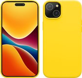 kwmobile telefoonhoesje geschikt voor iPhone 15 - Hoesje met siliconen coating - Smartphone case in stralend geel