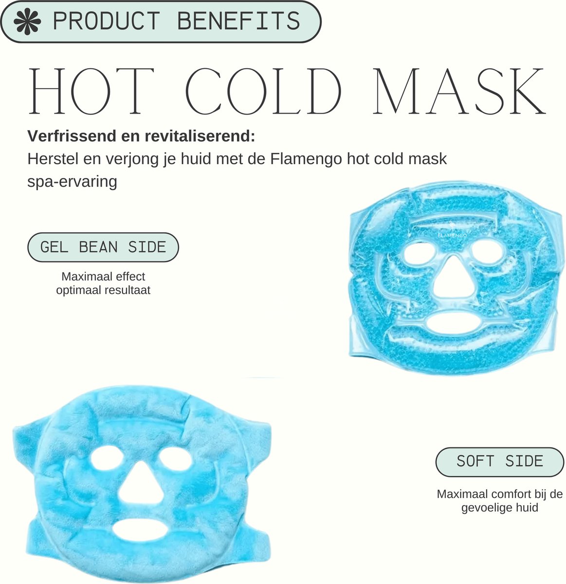 Flamengo® Hot Cold Masker - warm koud Compres - oogmasker - koelmasker ijsmasker ijsroller — afbeelding 5
