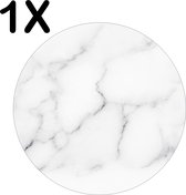 BWK Stevige Ronde Placemat - Wit - Marmer - Achtergrond - Set van 1 Placemats - 40x40 cm - 1 mm dik Polystyreen - Afneembaar
