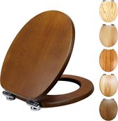 Toiletdeksel van natuurlijk massief hout, houten wc-bril multiplex, toiletbril met softclosemechanisme, eenvoudige montage en eenvoudig te reinigen (plywood04)
