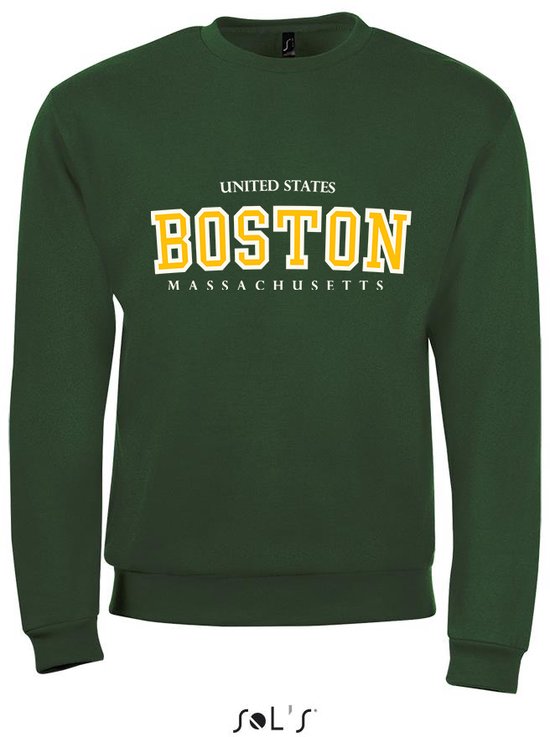Sweatshirt 2-202 Boston Massachusetts -geel - Groen, L