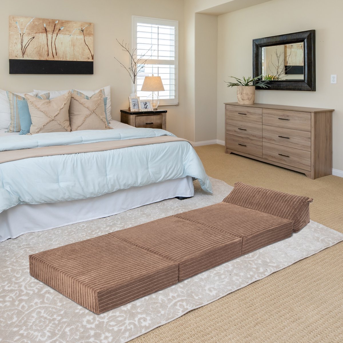 Loft 25 Graceland Z Bed Chaise pliante simple | Matelas futon pliable pour invités | Meubles de