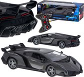 Playos® - Bestuurbare Auto - Zwart - 1:12 - RC Raceauto - Buitenspeelgoed - Binnenspeelgoed - Jongens en Meisjes