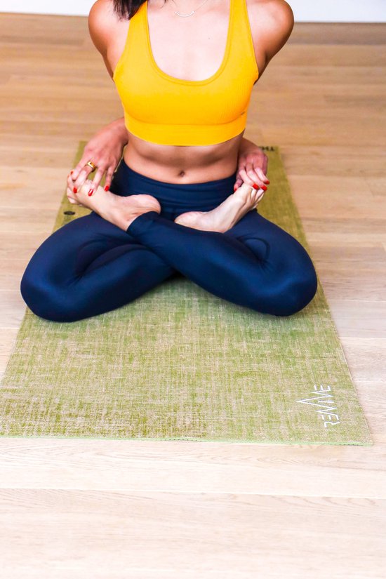 REVIVE eco / duurzame Yogamat "NATURE" - exercise / fitness mat- lichtgewicht - kleur creme - 183 x 61 cm, 5 mm dikte, gemaakt van Jute icm PER van REVIVE — afbeelding 3