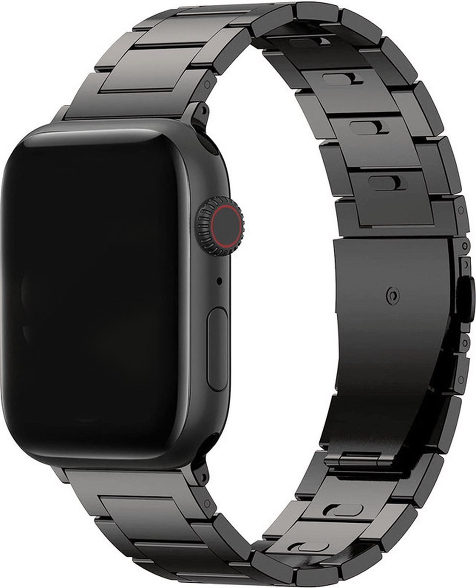 By Qubix - Titanium band - Space grey - Geschikt voor Apple watch 44mm / 45mm / 46mm / 49mm (Ultra 1,2 en 3)
