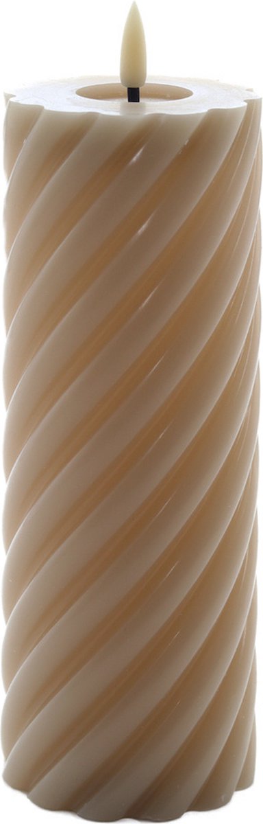 Mansion atmosphere swirl led kaars rustic sand 20x7,5cm