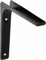 AMIG Plankdrager/planksteun van metaal - gelakt zwart - H125 x B125 mm - boekenplank steunen