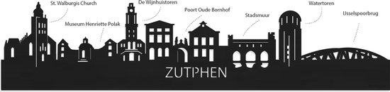 Debout Skyline Zutphen Bois Zwart - 40 cm - Décoration d'intérieur design - Décoration à poser