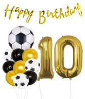 Cijfer Ballon 10 | Snoes Champions Voetbal Plus - Ballonnen Pakket | Goud en Zwart