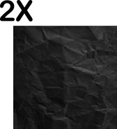 BWK Textiele Placemat - Afbeelding van Zwart Gekreukt Papier - Set van 2 Placemats - 40x40 cm - Polyester Stof - Afneembaar