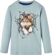 vidaXL-Kindershirt-met-lange-mouwen-wolvenprint-128-lichtblauw