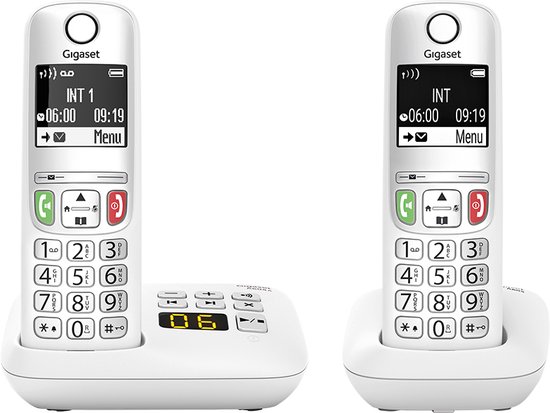 Gigaset A605A Duo - draadloze telefoons met antwoordapparaat - grafisch display - eenvoudige bediening - Wit