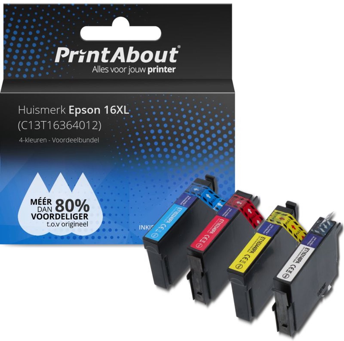 PrintAbout - Inktcartridge / Alternatief voor de Epson T1631 / 4 Kleuren