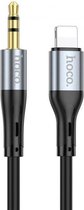 Hoco UPA22 Câble audio Lightning vers Jack 3,5 mm Siliconen 1M Zwart