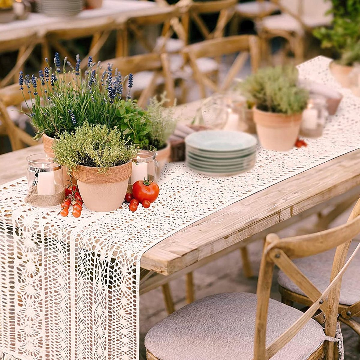Chemin De Table Avec Pompons Pour La Maison, La Salle à