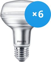 Voordeelpak 6x Philips CorePro LEDspot E27 Reflector R80 4W 827 36D | Zeer Warm Wit - Vervangt 60W