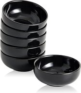 Keramische Bowls 4oz Mini Bowl Set Dip Soy Bowls Set van 6 (zwart)