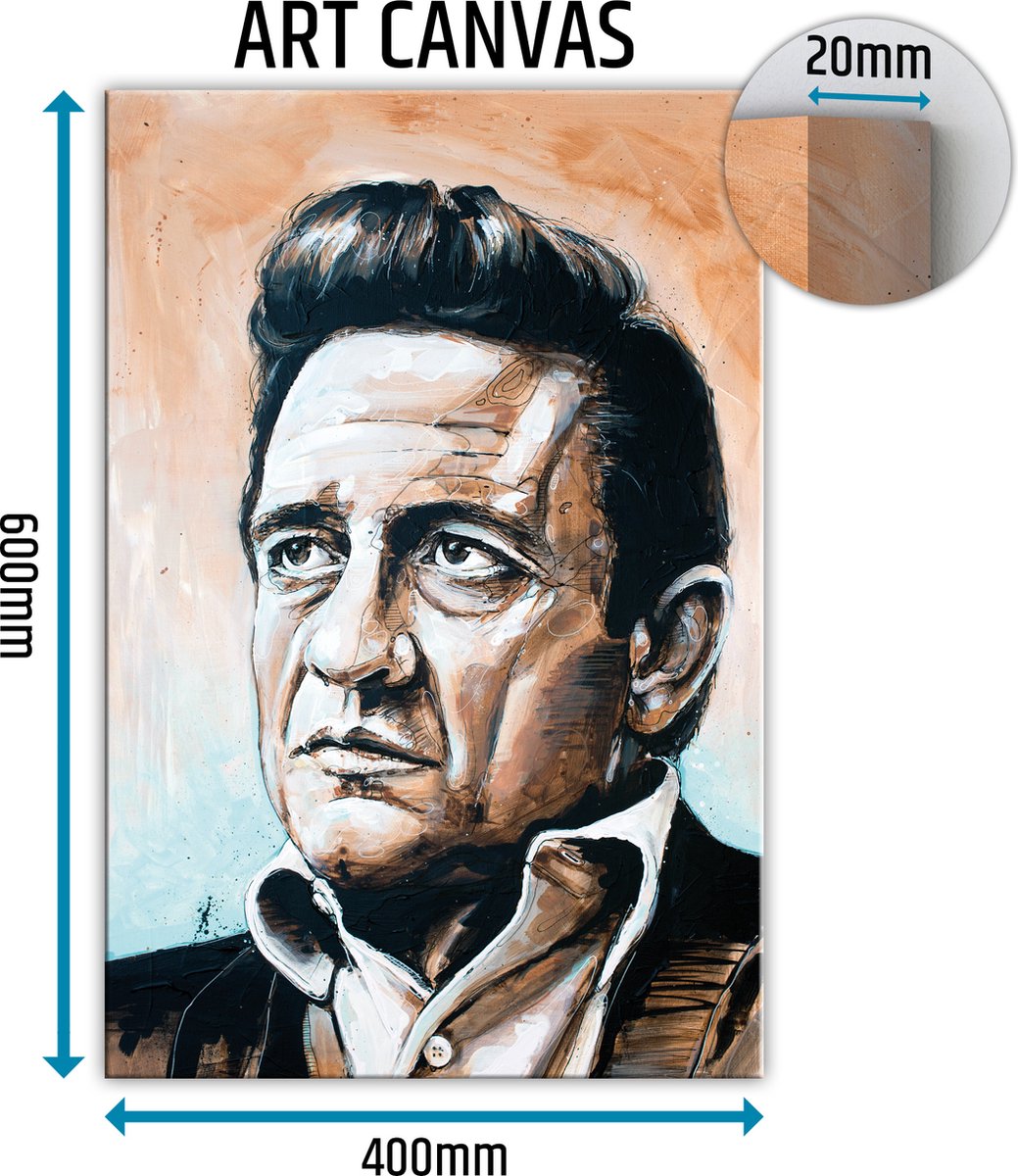 Johnny Cash 01 canvas schilderij 40x60 cm