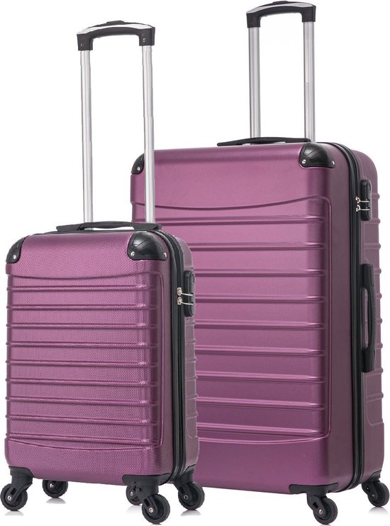 Quadrant - 2 delige ABS Kofferset - Purple