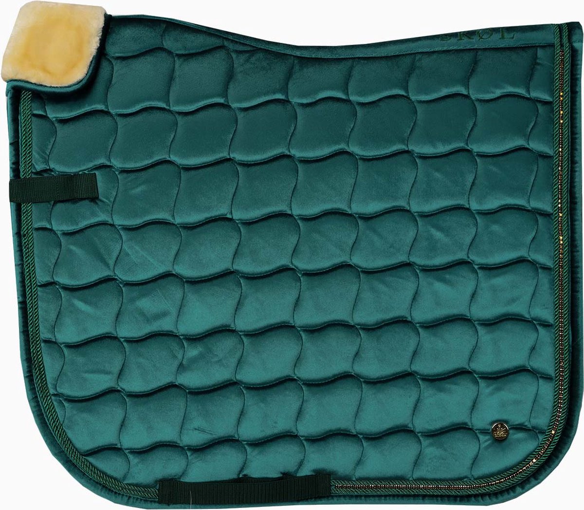 Tapis cheval vert pastel selle mixte ou dressage