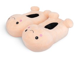 Penisvormige Slippers met Smiley Face - Beige