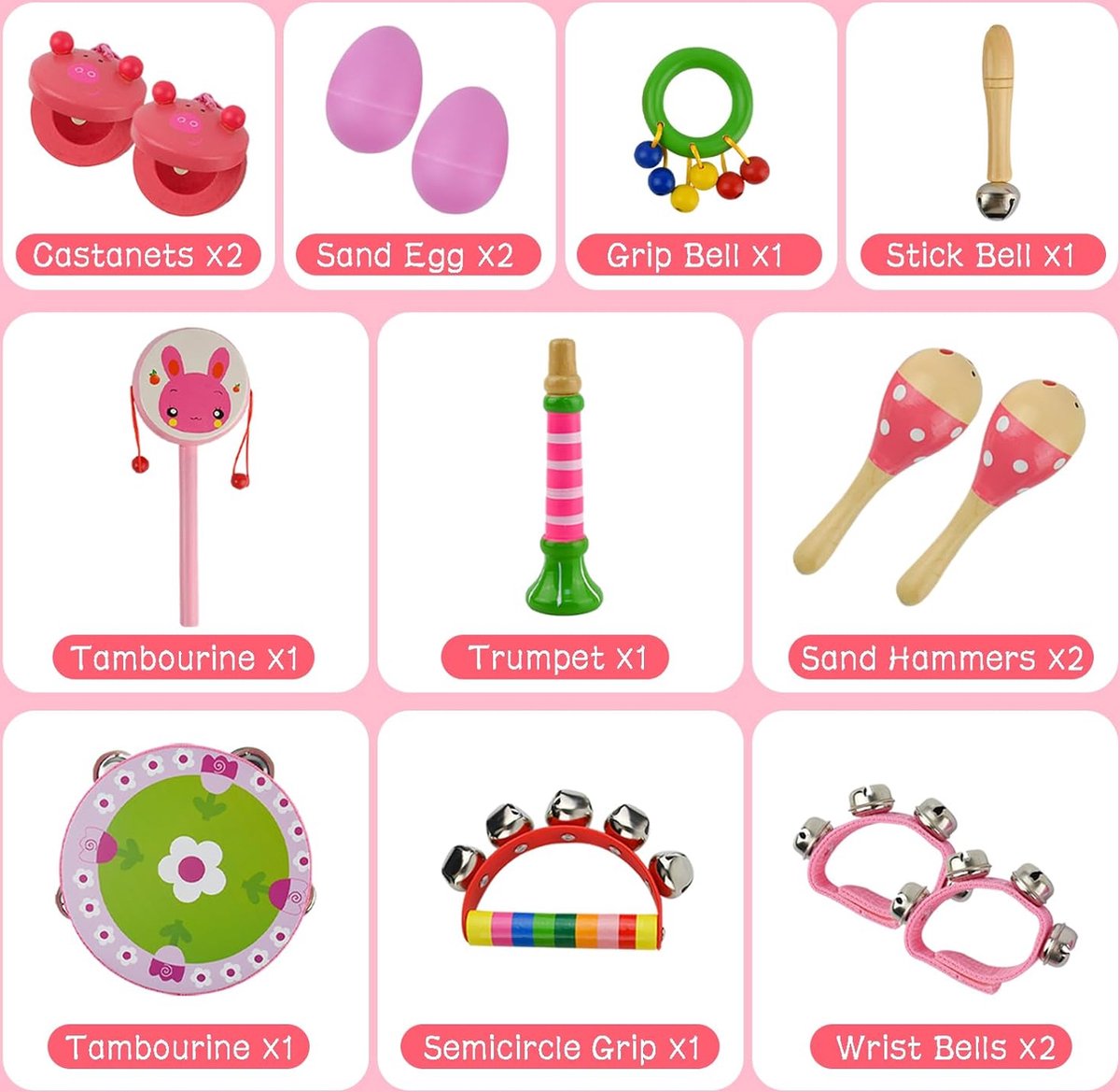 Crécelle Double En Bois - Instrument De Percussion éducatif - Pour Enfants, Animations Sportives Et Apprentissage Musical - 2