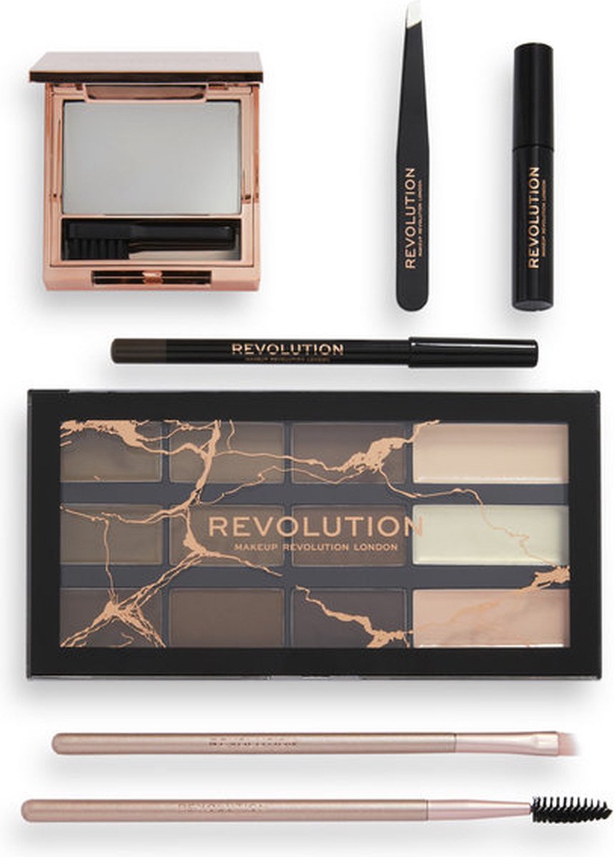 Makeup Revolution Brow Shaping Kit With Bag Gift Set - Wenkbrauw - Make-up Cadeau - Cadeauset