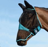 Weatherbeeta - Vliegenmasker - UV Block 60%+ - Met Neus & Oren - Zwart/Turquoise - Maat Pony