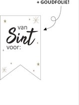 stickers Van Sint Voor..... beschrijfbare naamstickers cadeaustickers cadeau inpakken sluitzegels 12 stuks