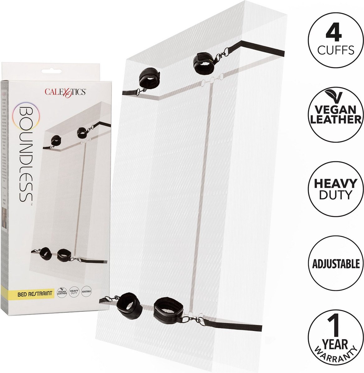 Goedkoopste CalExotics - Boundless Bed Restraint - Bondage / SM Restraints Zwart