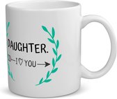 Akyol - daughter i love you koffiemok - theemok - Dochter - de liefste dochter - verjaardag - cadeautje voor dochter - dochter artikelen - kado - geschenk - 350 ML inhoud