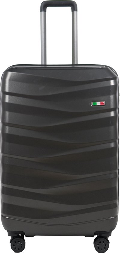 MY TRAVEL BAG Stoffen koffer reiskoffer trolley tas (M/L/XL/XXL of 4-delige set, bruin, M ( Handgepäck), Stoffen koffer