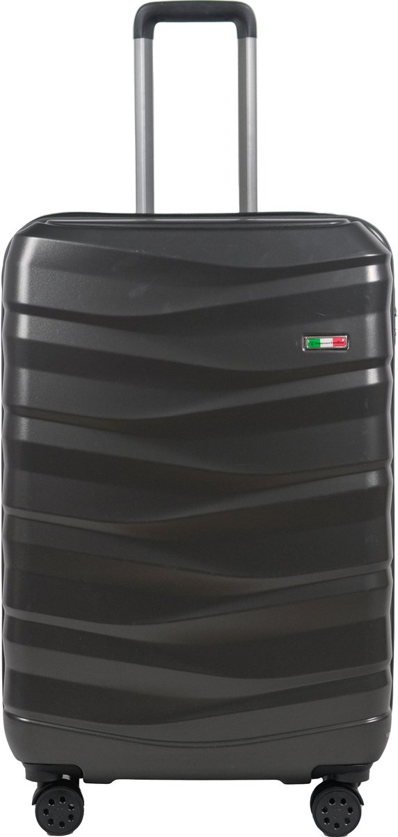 Sansolite Spinner Reiskoffer 78 cm met dubbele wielen - Trolley koffer met TSA-slot - Zwart
