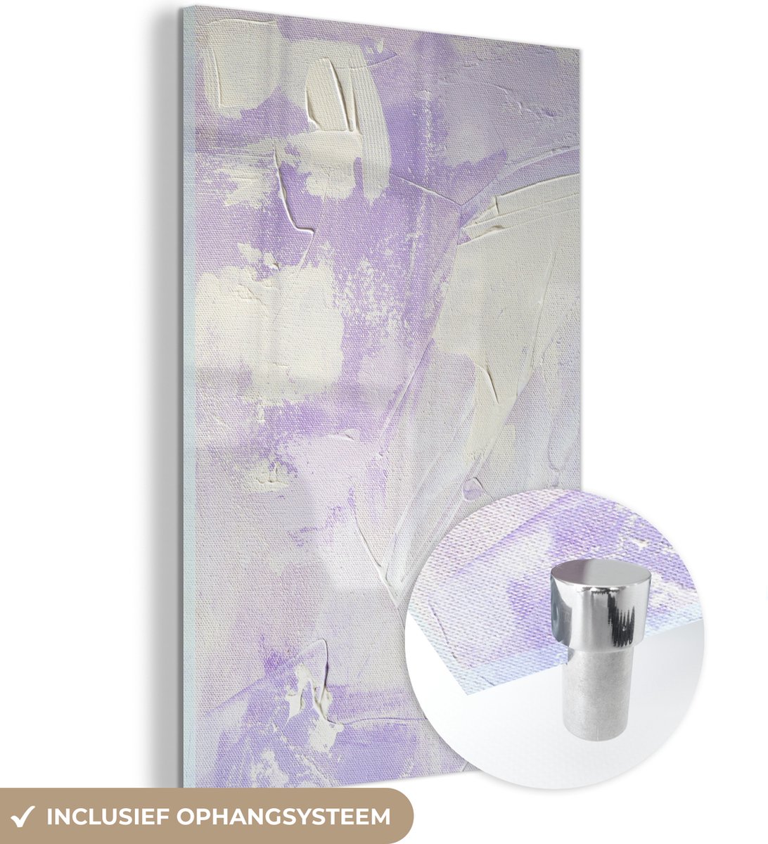MuchoWow® Glasschilderij 40x60 cm - Schilderij acrylglas - Abstract - Verf - Design - Foto