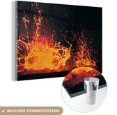 MuchoWow® Peinture sur verre - Art de lave après éruption volcanique - 180x120 cm - Peintures sur verre acrylique - Photo sur Glas