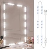 Led strip spiegellamp met verlichting 42-leds – spiegellampen spiegelverlichting USB hollywood spiegel - badkamerverlichting badkamer - make up